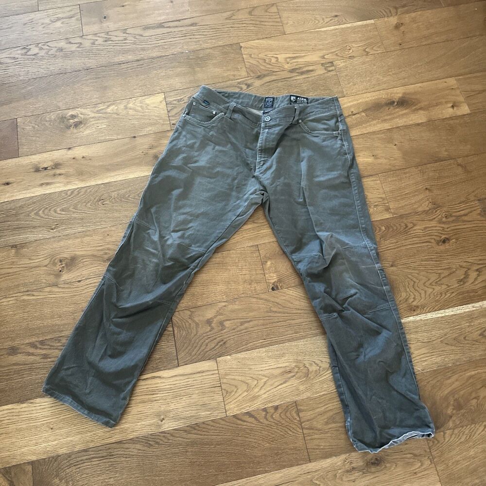 Kuhl Rydr Pants Size 40x32 Cargo Canvas Olive Green Vintage Patina Dye